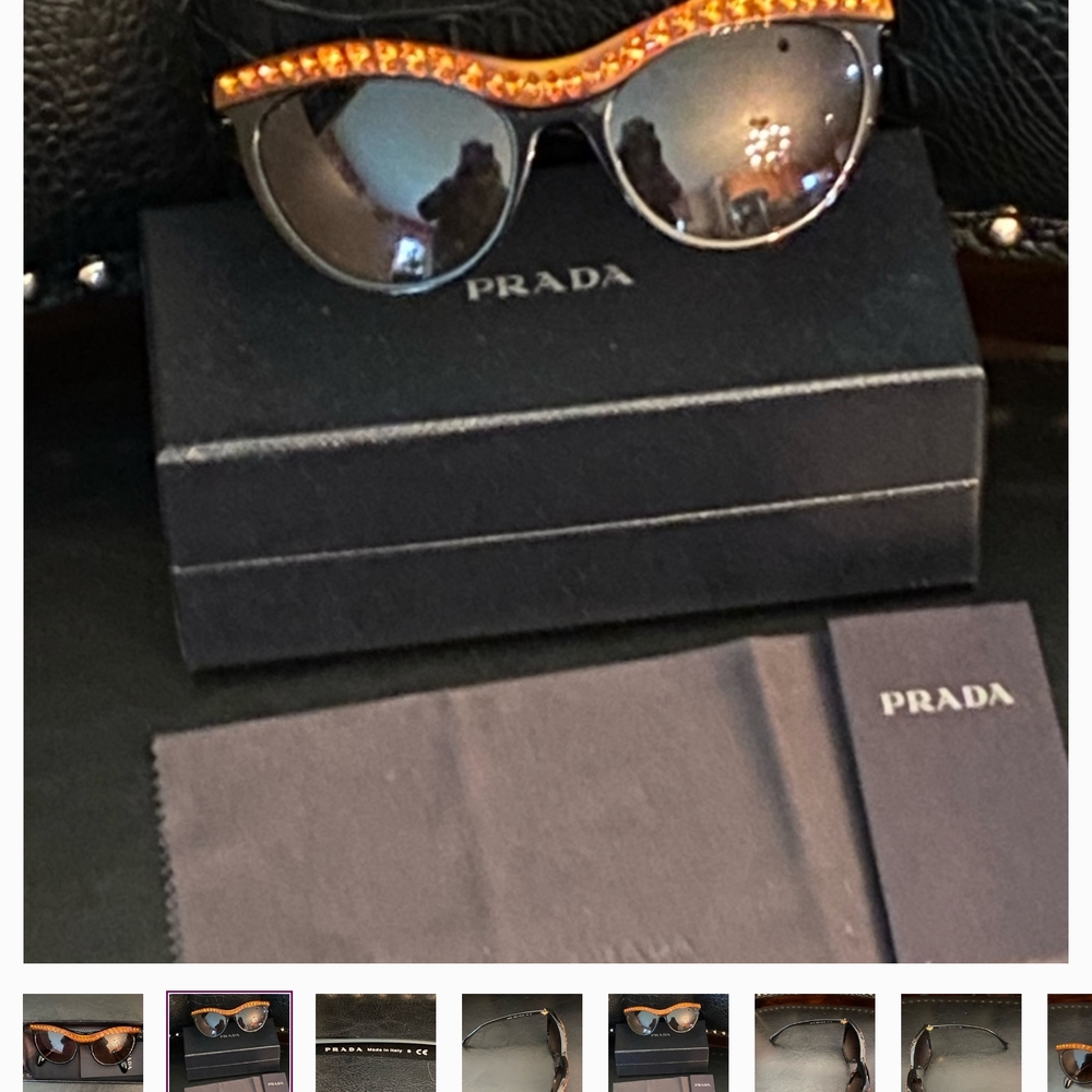 Prada Black and Orange Sunglasses - Picture 2 of 7
